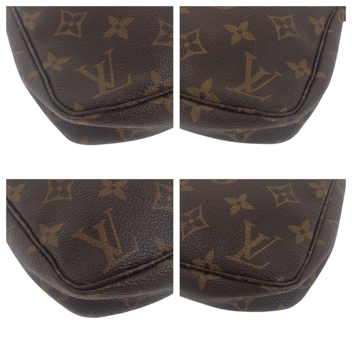 19247
LOUIS VUITTON ルイヴィトン モノグラム ポシェット アクセソワール ブラウン ゴールド金具 PVC M51980 ハンドバッグ アクセサリーポーチ レディース AB50