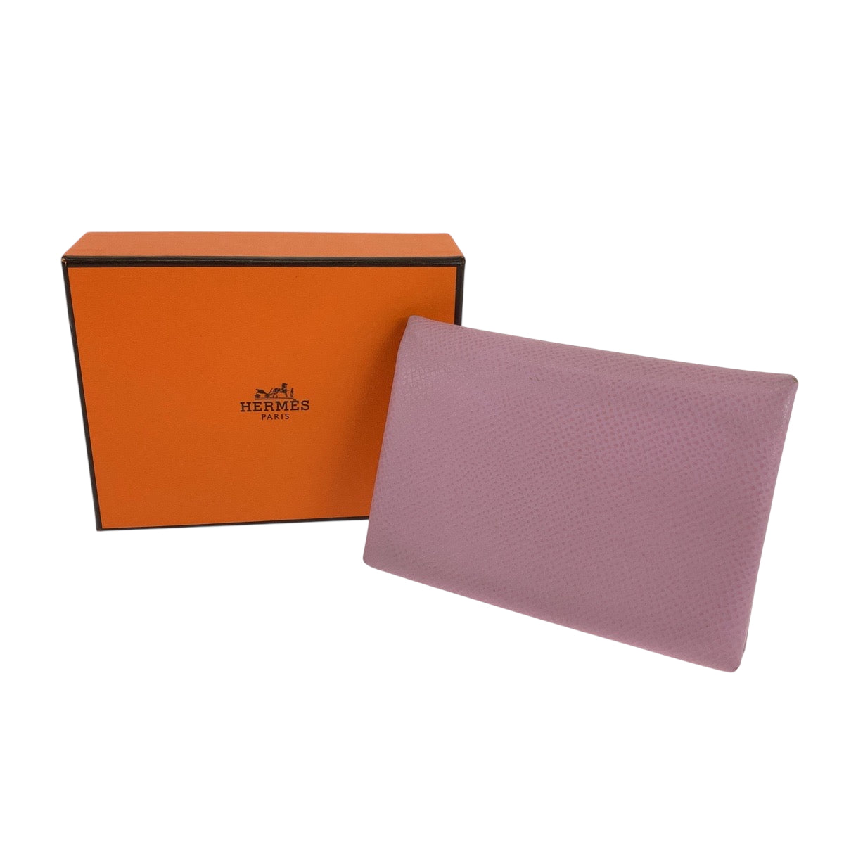 19248
HERMES エルメス カルヴィデュオ モーヴシルベストル ピンク シルバー金具 ヴォーエプソン コインケース コンパクトウォレット カードケース 名刺入れ D刻印  レディース ABP55