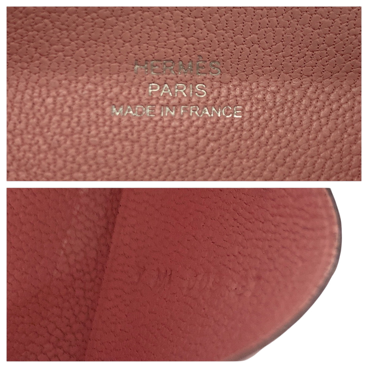 19249
HERMES エルメス カルヴィ ローズサクラ  ピンク シルバー金具 シェーブル コインケース コンパクトウォレット Y刻印  レディース ABP24