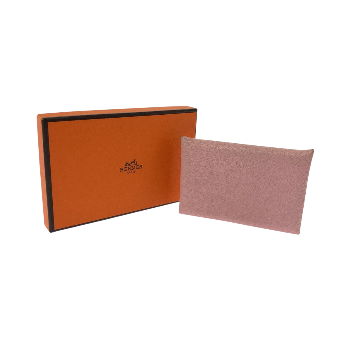 19249
HERMES エルメス カルヴィ ローズサクラ  ピンク シルバー金具 シェーブル コインケース コンパクトウォレット Y刻印  レディース ABP24