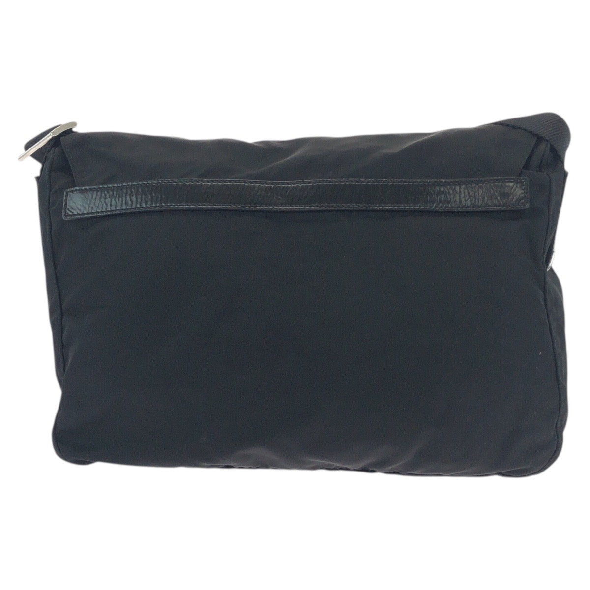 19259
PRADA プラダ テスート 三角ロゴプレート ブラック 黒 シルバー金具 ナイロン / レザー ショルダーバッグ ポシェット  レディース AB34