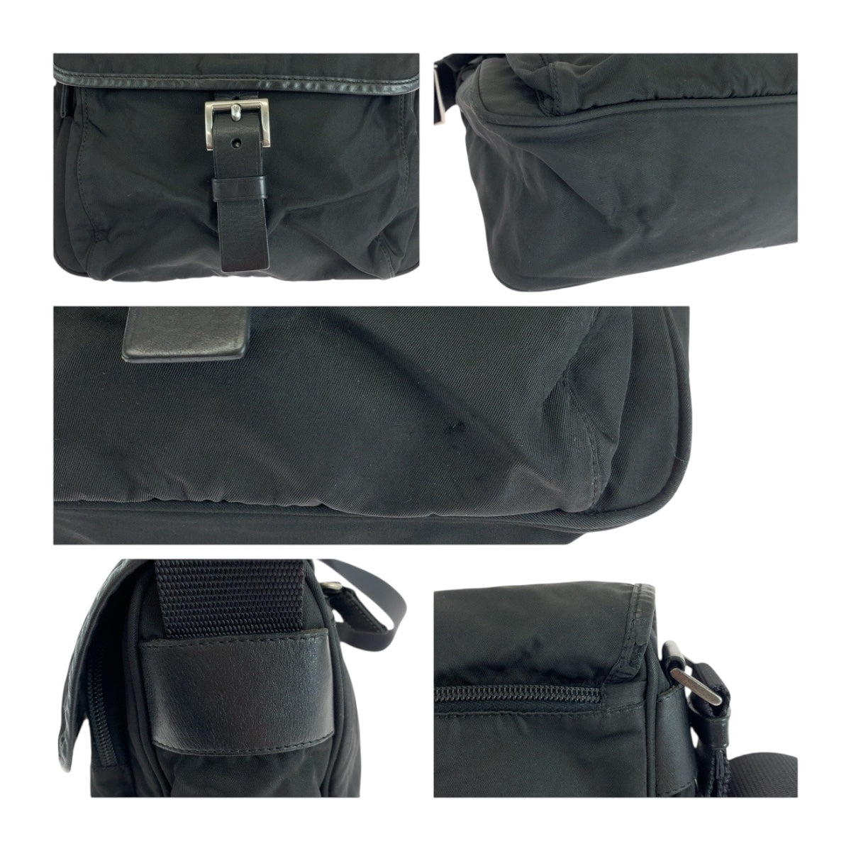 19260
PRADA プラダ テスート 三角ロゴプレート ブラック 黒 シルバー金具 ナイロン BT0173  ショルダーバッグ ポシェット  レディース ABP38