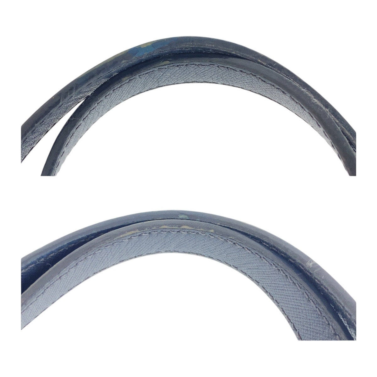 19261
PRADA プラダ テスート 三角ロゴプレート ブルー ネイビー ゴールド金具 ナイロン / レザー トートバッグ ショルダーバッグ 2WAY  レディース A52