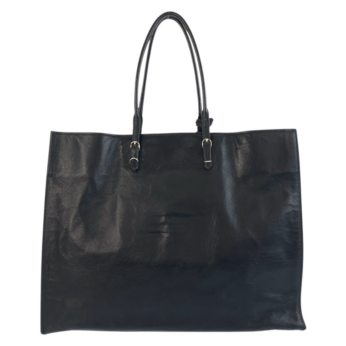 19262
BALENCIAGA バレンシアガ ペーパー ミラー付き ブラック 黒 シルバー金具 レザー 236701 トートバッグ ショルダーバッグ 男女兼用  レディース AB69