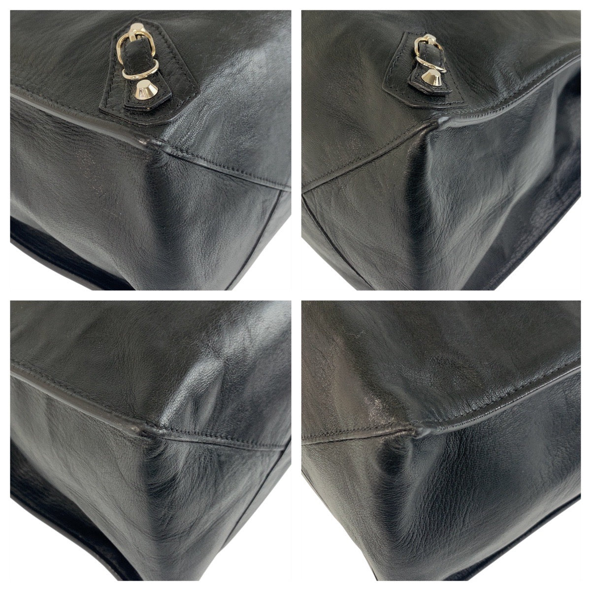 19262
BALENCIAGA バレンシアガ ペーパー ミラー付き ブラック 黒 シルバー金具 レザー 236701 トートバッグ ショルダーバッグ 男女兼用  レディース AB69