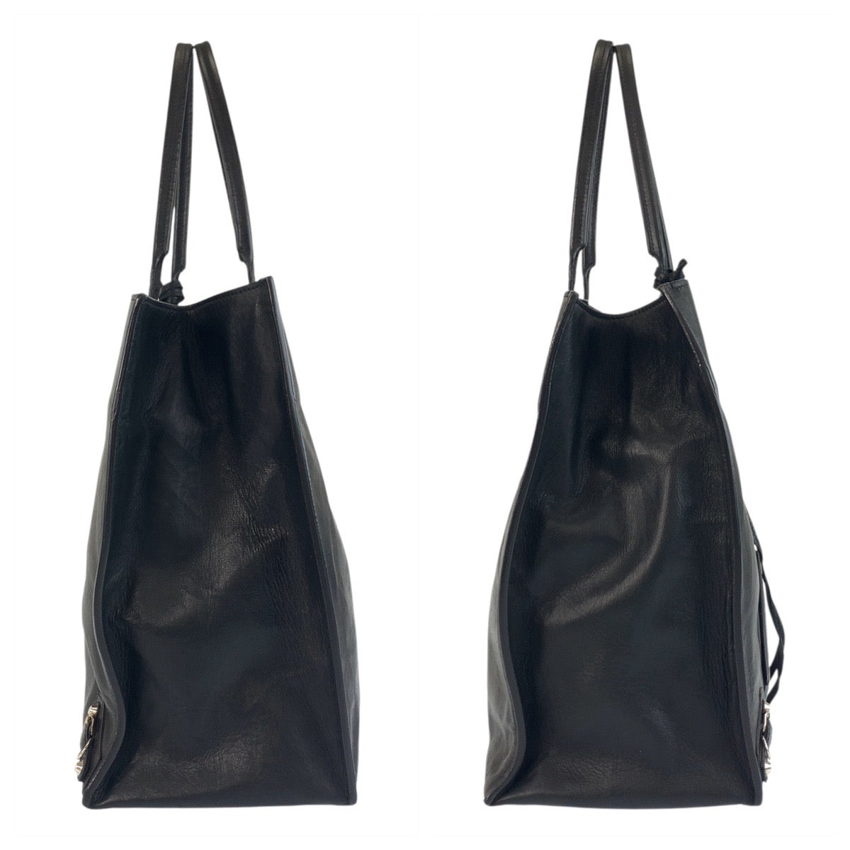 19262
BALENCIAGA バレンシアガ ペーパー ミラー付き ブラック 黒 シルバー金具 レザー 236701 トートバッグ ショルダーバッグ 男女兼用  レディース AB69
