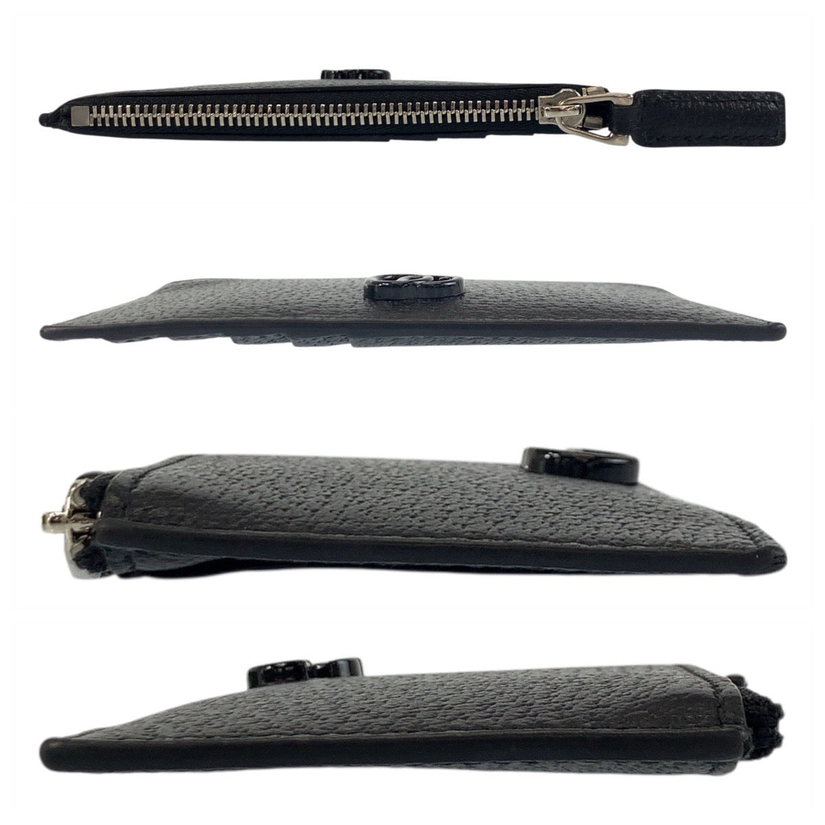 19263
GUCCI グッチ ダブルG 男女兼用 ブラック 黒 シルバー金具 レザー 722726 コインケース フラグメントケース カードケース メンズ SA36