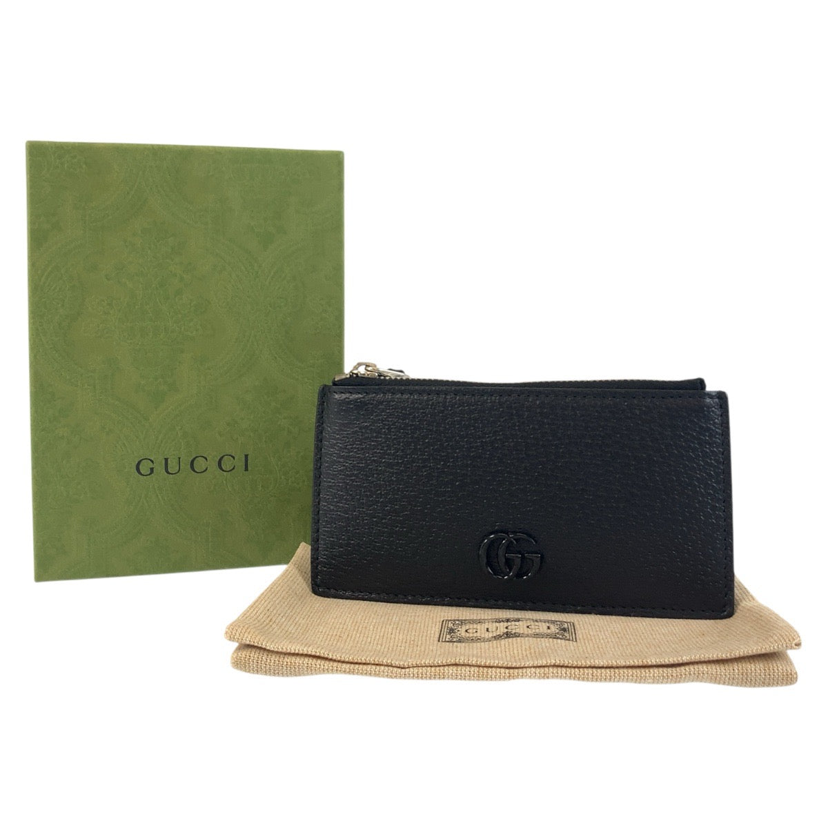 19263
GUCCI グッチ ダブルG 男女兼用 ブラック 黒 シルバー金具 レザー 722726 コインケース フラグメントケース カードケース メンズ SA36