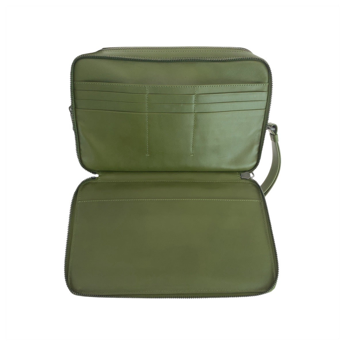19264
BOTTEGAVENETA ボッテガヴェネタ イントレチャート カーキ 緑 グリーン レザー B03042366U セカンドバッグ クラッチバッグ  メンズ ABP62