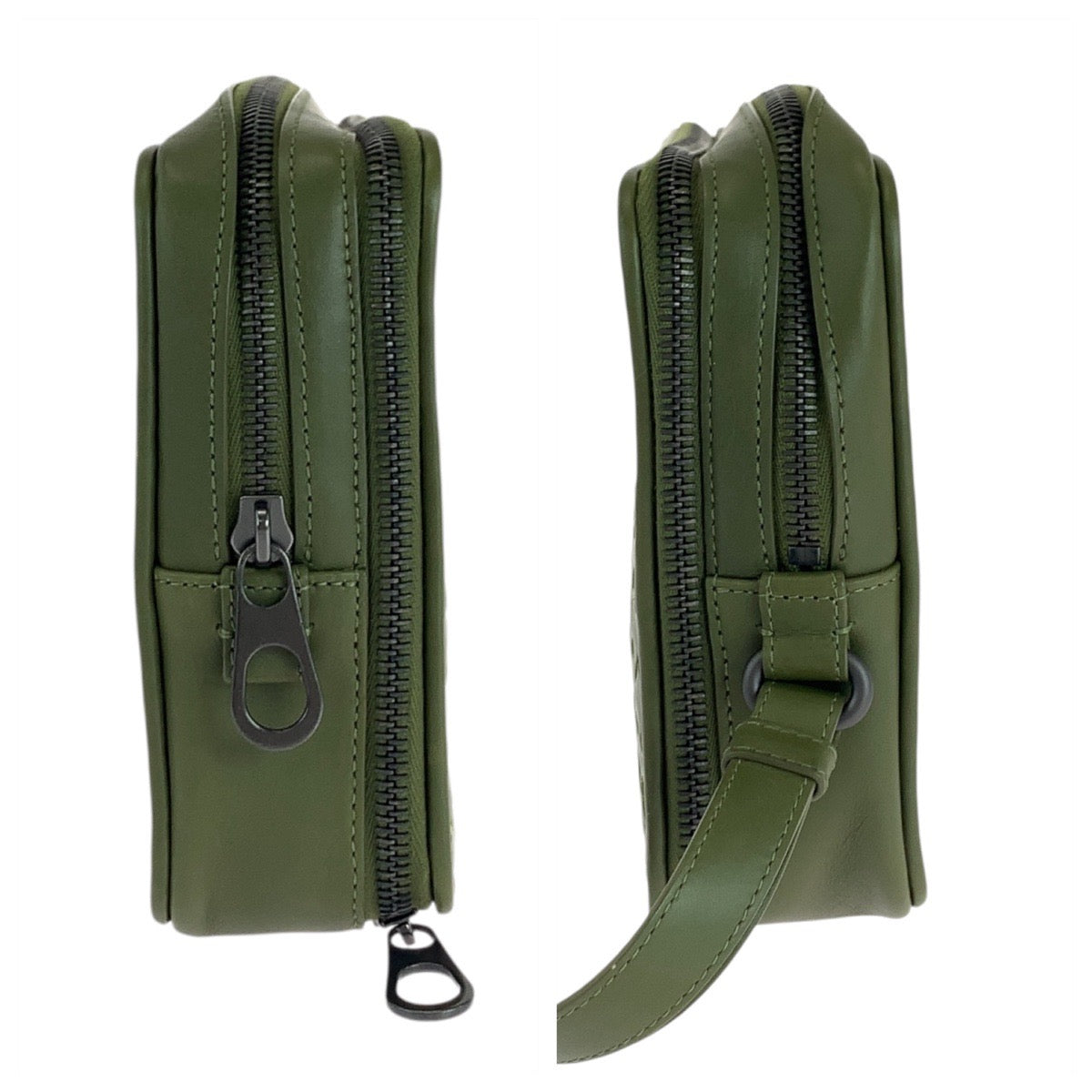 19264
BOTTEGAVENETA ボッテガヴェネタ イントレチャート カーキ 緑 グリーン レザー B03042366U セカンドバッグ クラッチバッグ  メンズ ABP62