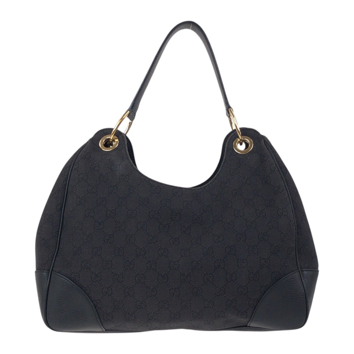 19266
GUCCI グッチ ブラック 黒 ゴールド金具 GGキャンバス / レザー 257268 ショルダーバッグ ハンドバッグ レディース ABP48