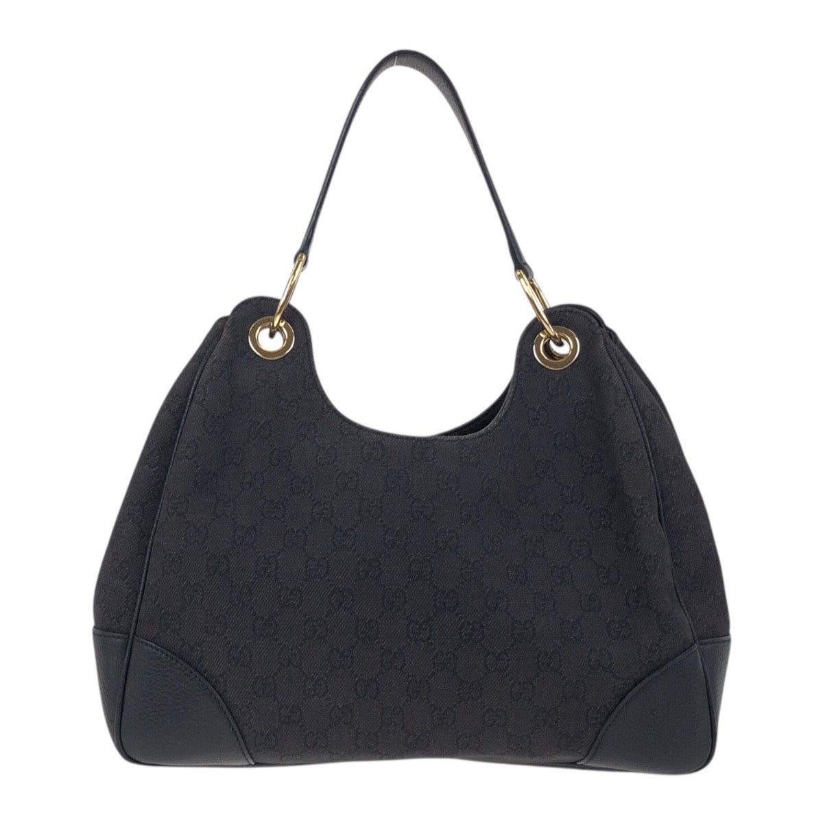19266
GUCCI グッチ ブラック 黒 ゴールド金具 GGキャンバス / レザー 257268 ショルダーバッグ ハンドバッグ レディース ABP48