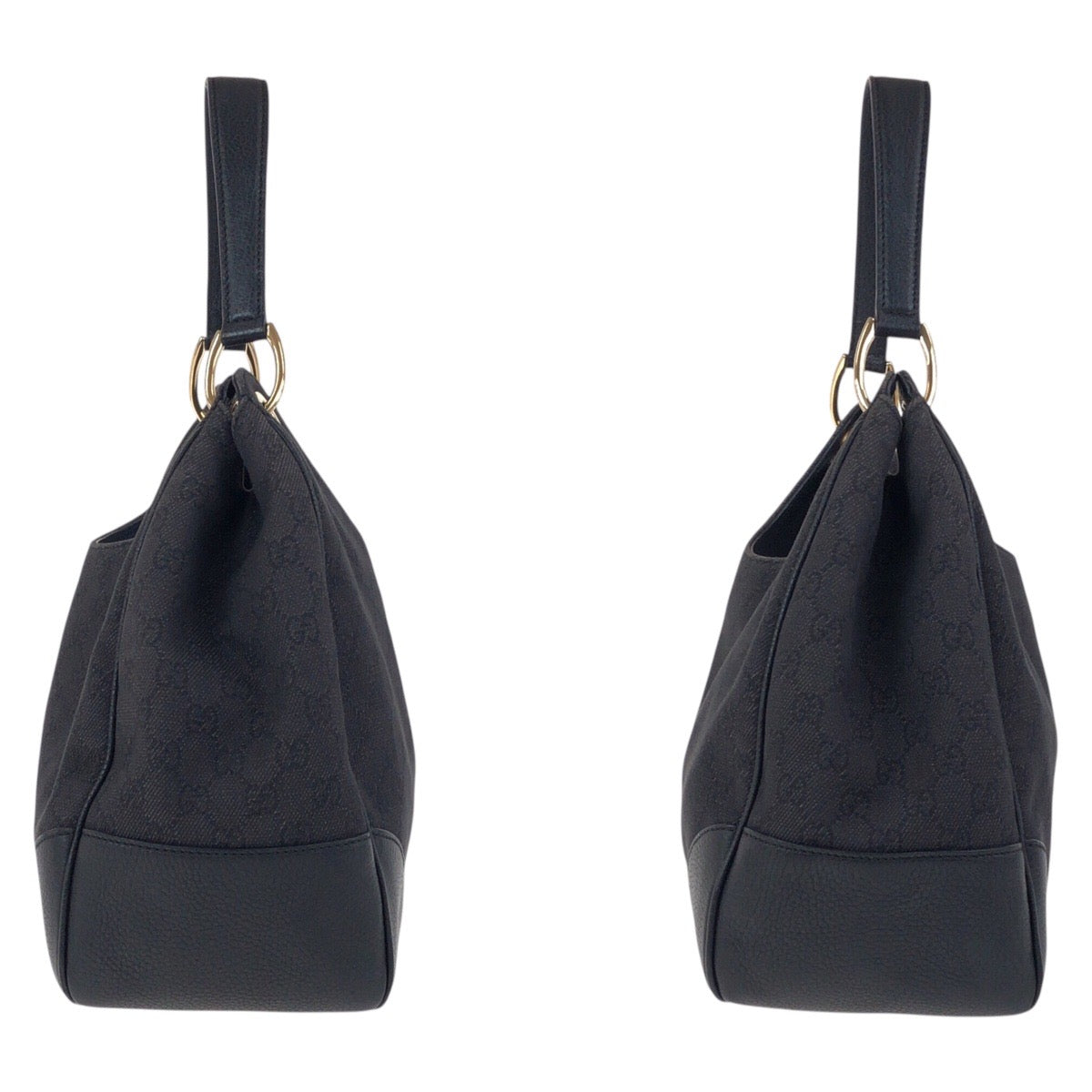 19266
GUCCI グッチ ブラック 黒 ゴールド金具 GGキャンバス / レザー 257268 ショルダーバッグ ハンドバッグ レディース ABP48
