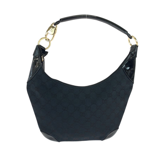 19267
GUCCI グッチ ブラック 黒 ゴールド金具 GGキャンバス / パテントレザー 001 4158 ショルダーバッグ 肩掛け レディース ABP45