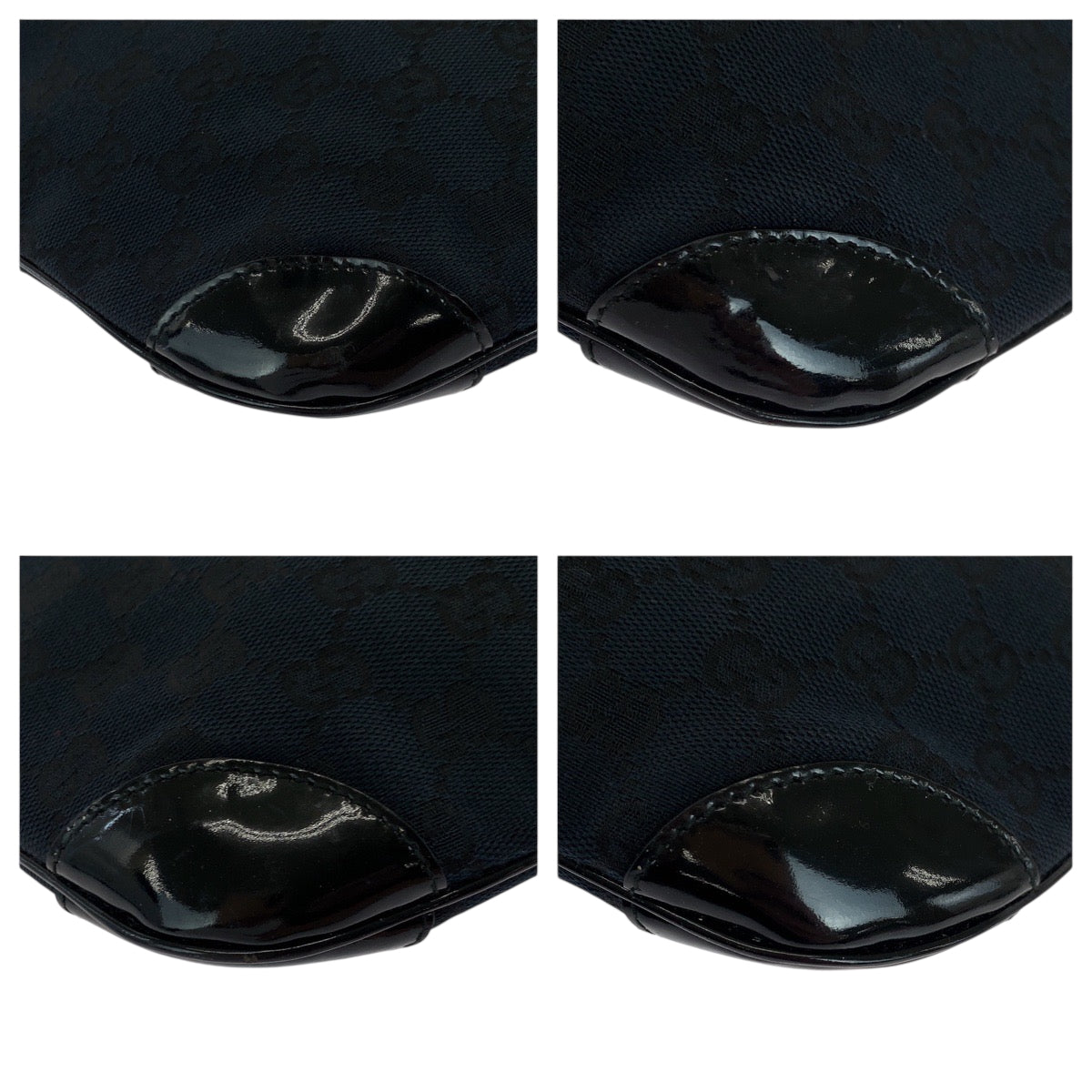 19267
GUCCI グッチ ブラック 黒 ゴールド金具 GGキャンバス / パテントレザー 001 4158 ショルダーバッグ 肩掛け レディース ABP45