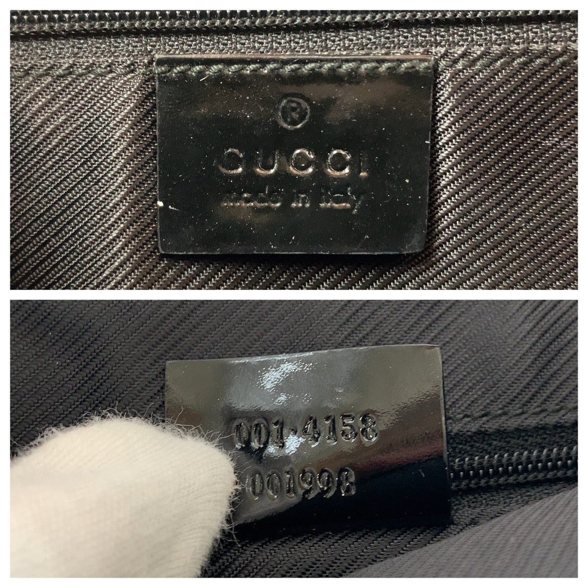 19267
GUCCI グッチ ブラック 黒 ゴールド金具 GGキャンバス / パテントレザー 001 4158 ショルダーバッグ 肩掛け レディース ABP45