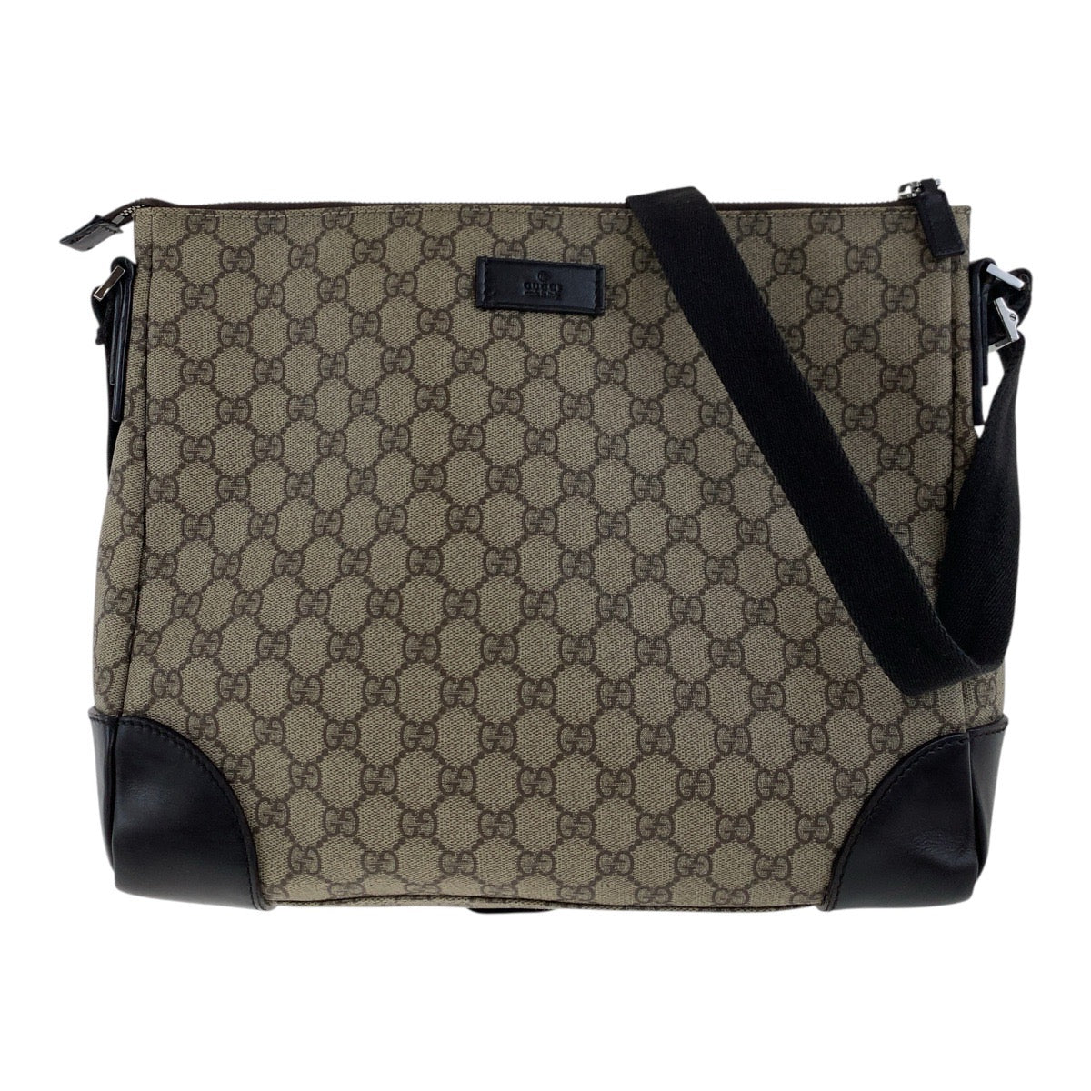 19268
GUCCI グッチ ベージュ ブラウン シルバー金具 GGスプリームキャンバス 110054 ショルダーバッグ メッセンジャーバッグ メンズ AB34