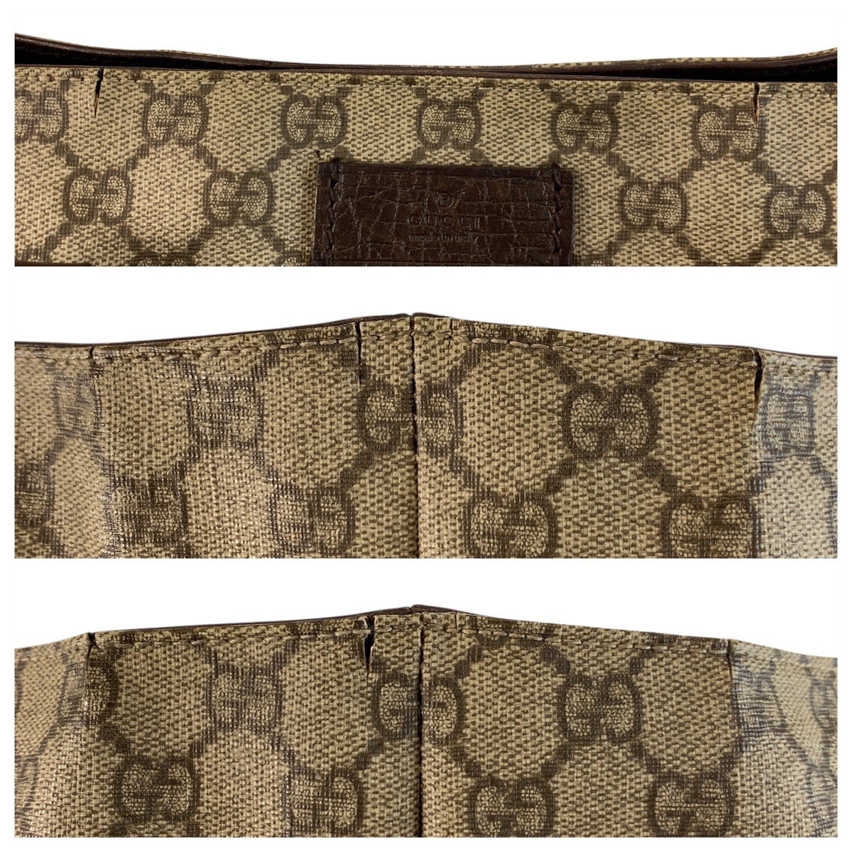 19269
GUCCI グッチ ベージュ ブラウン　シルバー金具 GGスプリームキャンバス / レザー 131220 トートバッグ ハンドバッグ  レディース ABP31