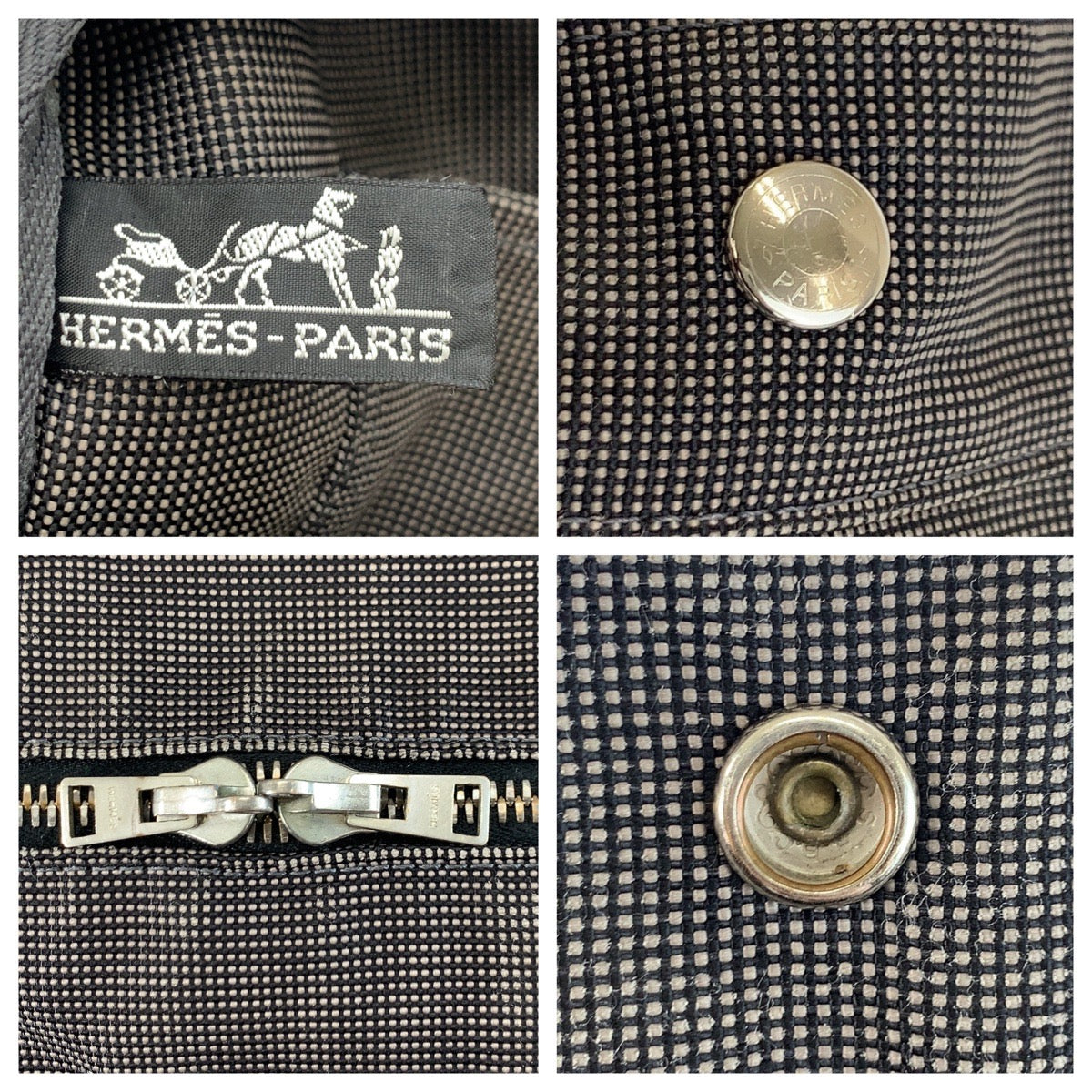 19270
HERMES エルメス エールライン グレー シルバー金具 ポリアミド / ポリエステル トートバッグ ショルダーバッグ  レディース AB17
