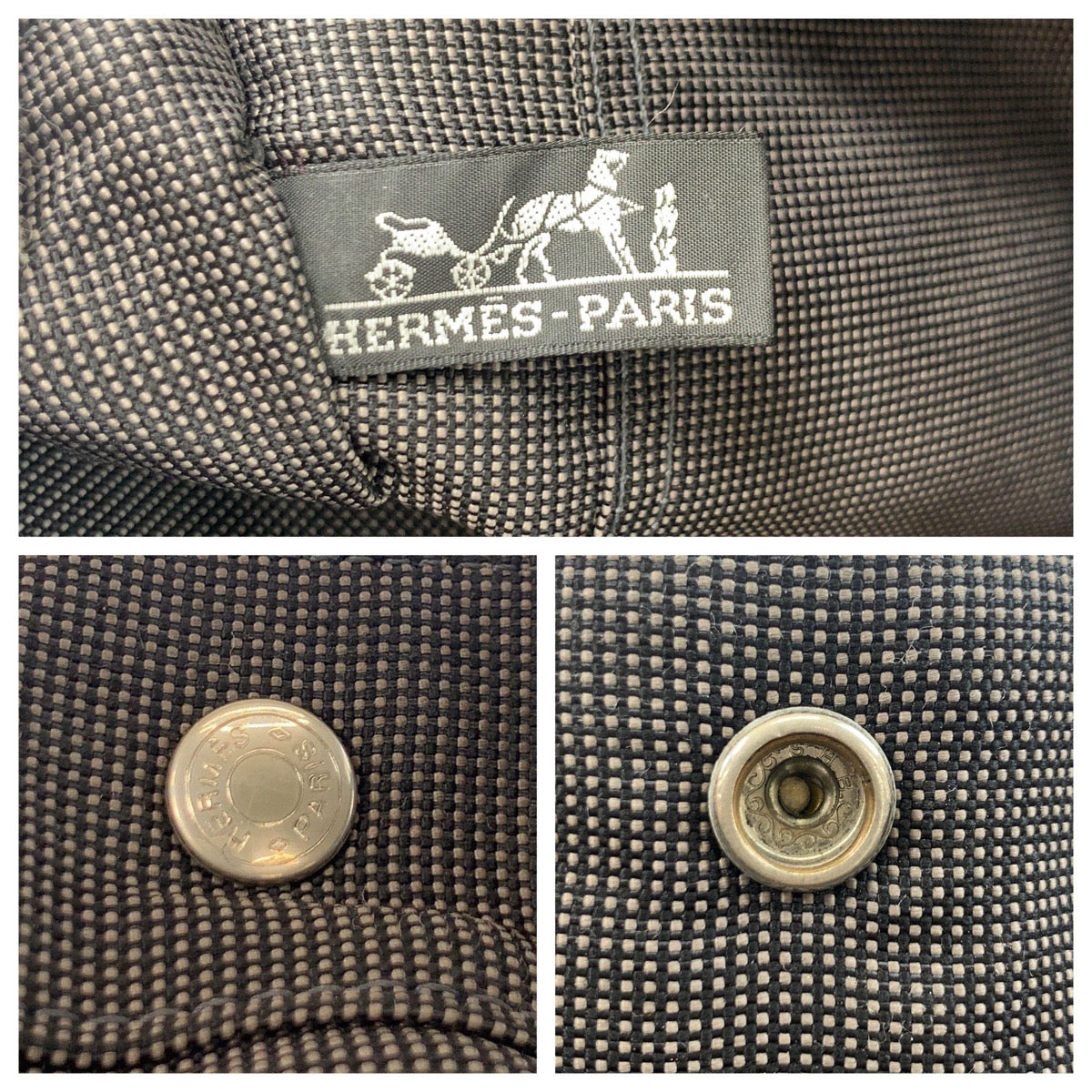 19271
HERMES エルメス エールライン アドMM グレー シルバー金具 ポリアミド / ポリエステル リュック バックパック  レディース AB22