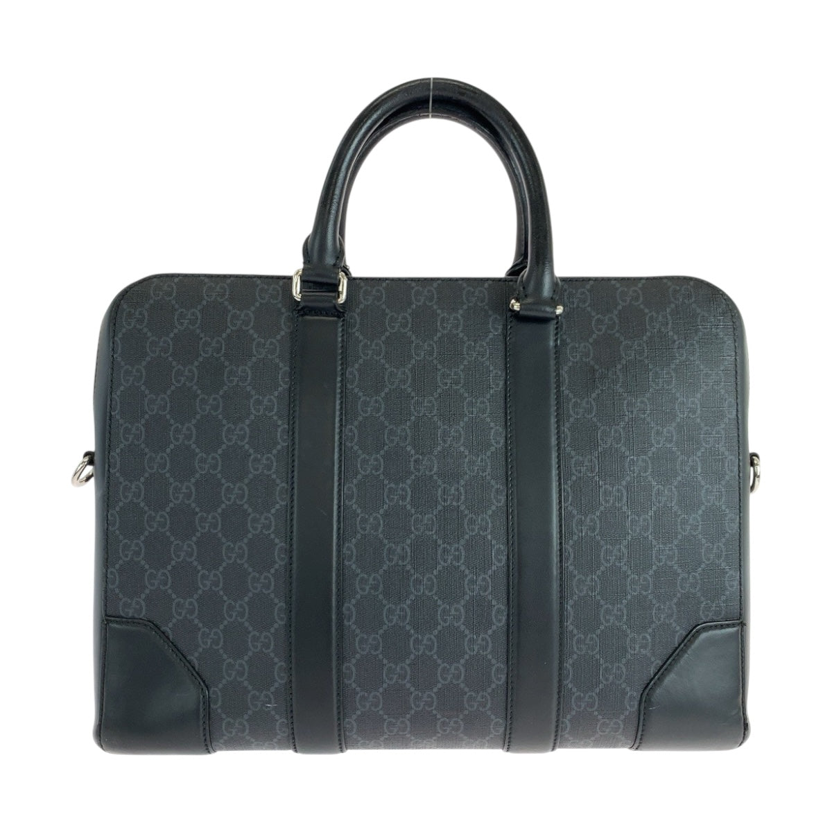 19272
GUCCI グッチ ブラック 黒 シルバー金具 GGスプリームキャンバス 474135 ビジネスバッグ ハンドバッグ  メンズ AB55