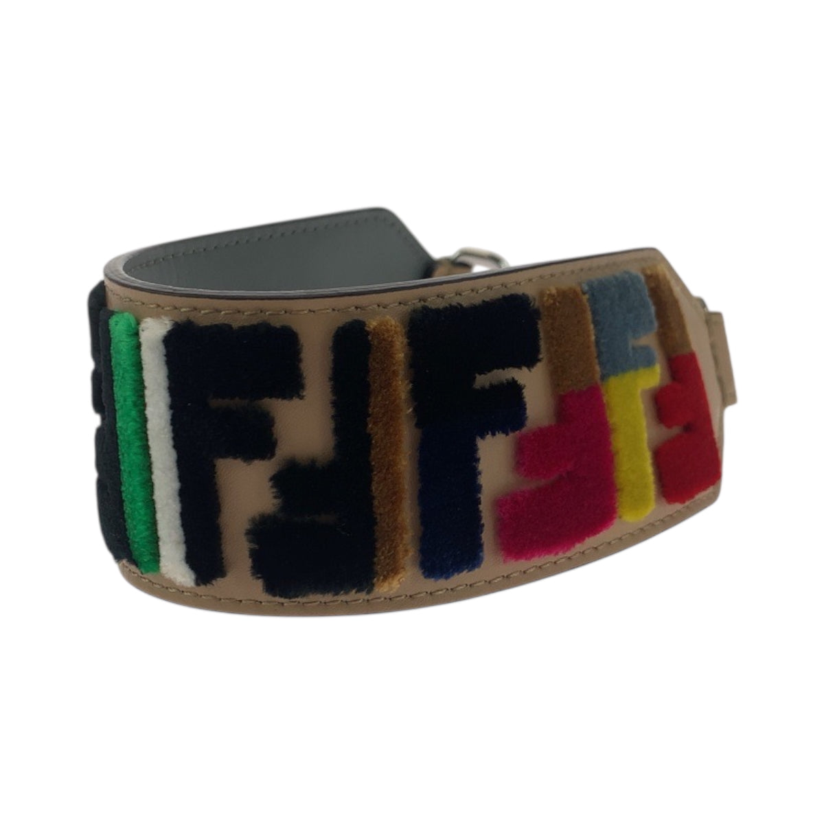 19274
FENDI フェンディ ズッカ ユー ミニ ベージュ マルチカラー レザー ショルダーストラップのみ  レディース A31