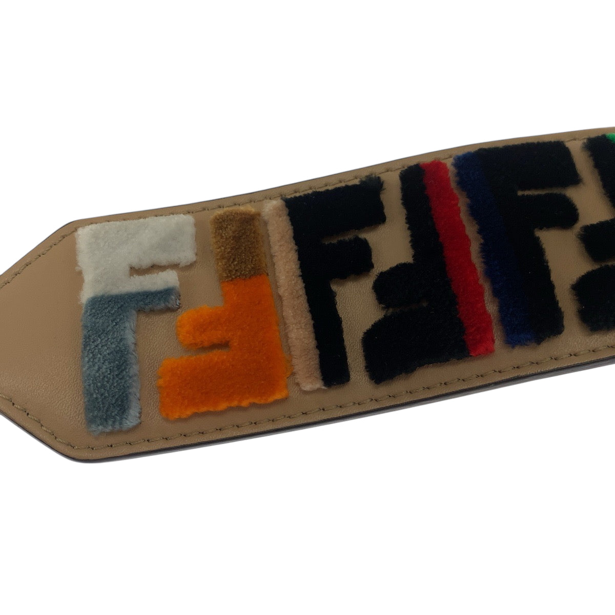 19274
FENDI フェンディ ズッカ ユー ミニ ベージュ マルチカラー レザー ショルダーストラップのみ  レディース A31