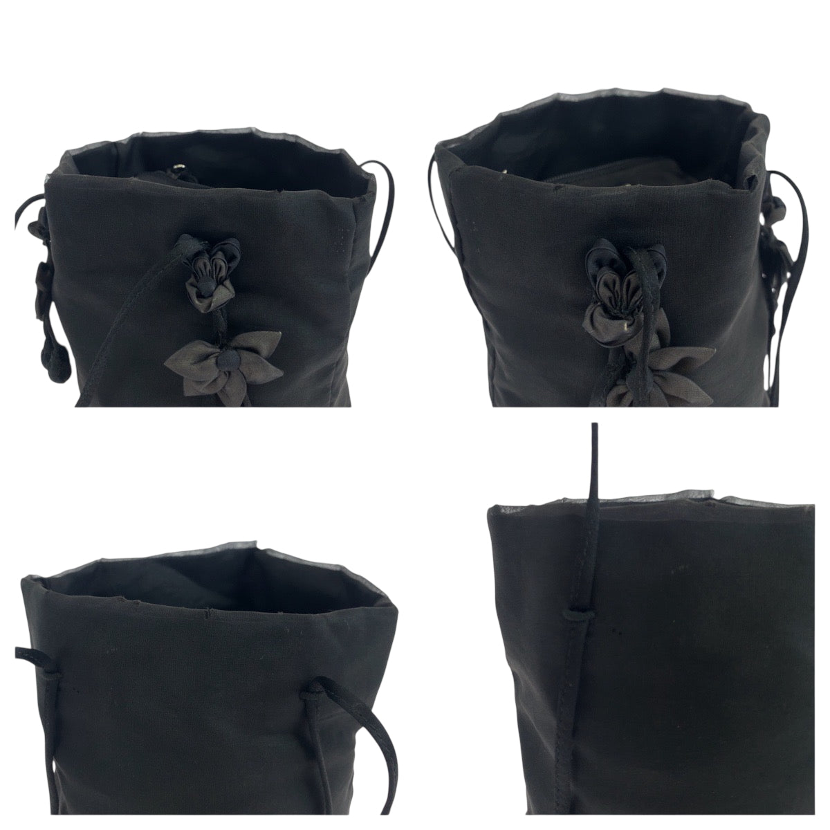 19275
PRADA プラダ テスート サテン ブラック 黒 シルバー金具 ナイロン / サテン トートバッグ ポーチ付き  レディース AB20