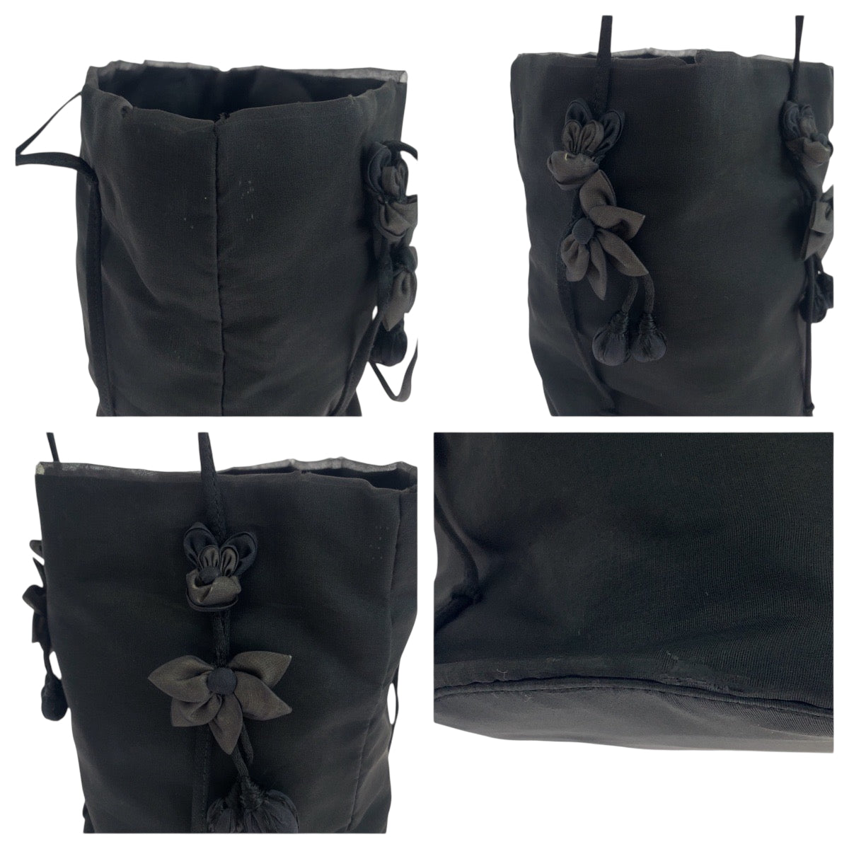 19275
PRADA プラダ テスート サテン ブラック 黒 シルバー金具 ナイロン / サテン トートバッグ ポーチ付き  レディース AB20