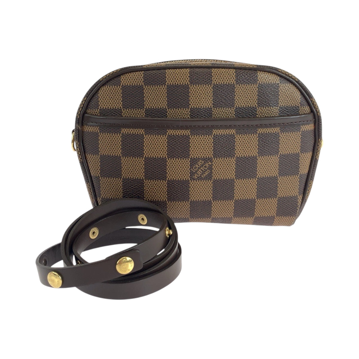 19278
LOUIS VUITTON ルイヴィトン ダミエ エベヌ ポシェット イパネマ サイズXS ブラウン ゴールド金具 PVC N51296 ウエストバッグ レディース A48