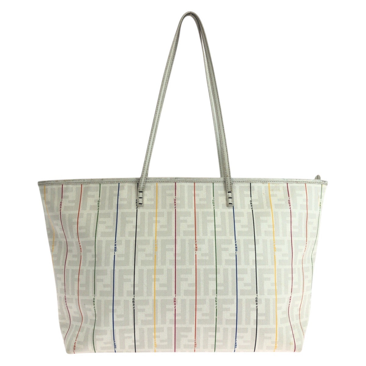 19279
FENDI フェンディ ズッカ ホワイト マルチカラー レザー 88H185 HQP トートバッグ ショルダーバッグ レディース AB52