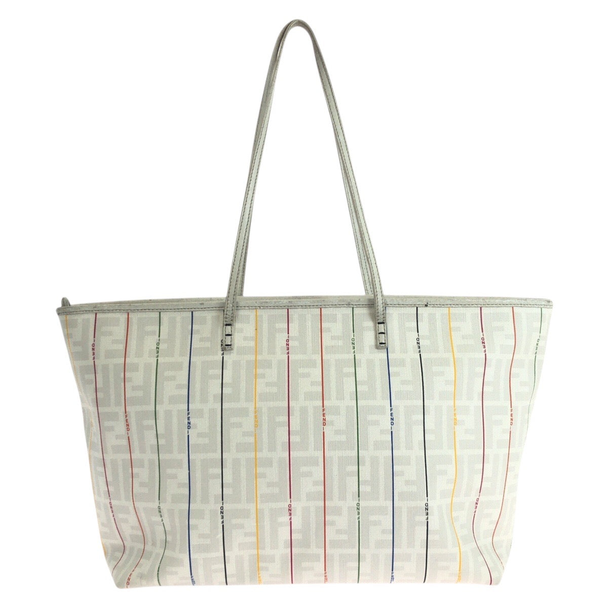 19279
FENDI フェンディ ズッカ ホワイト マルチカラー レザー 88H185 HQP トートバッグ ショルダーバッグ レディース AB52