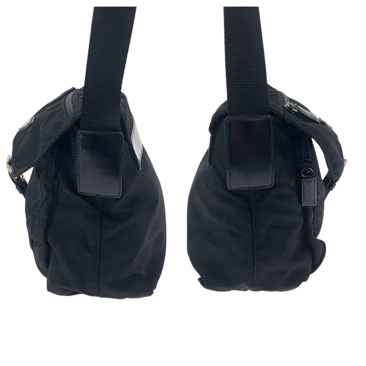 19281
PRADA プラダ テスート 三角ロゴプレート ブラック 黒 シルバー金具 ナイロン BT8994 ショルダーバッグ ポシェット  メンズ AB41