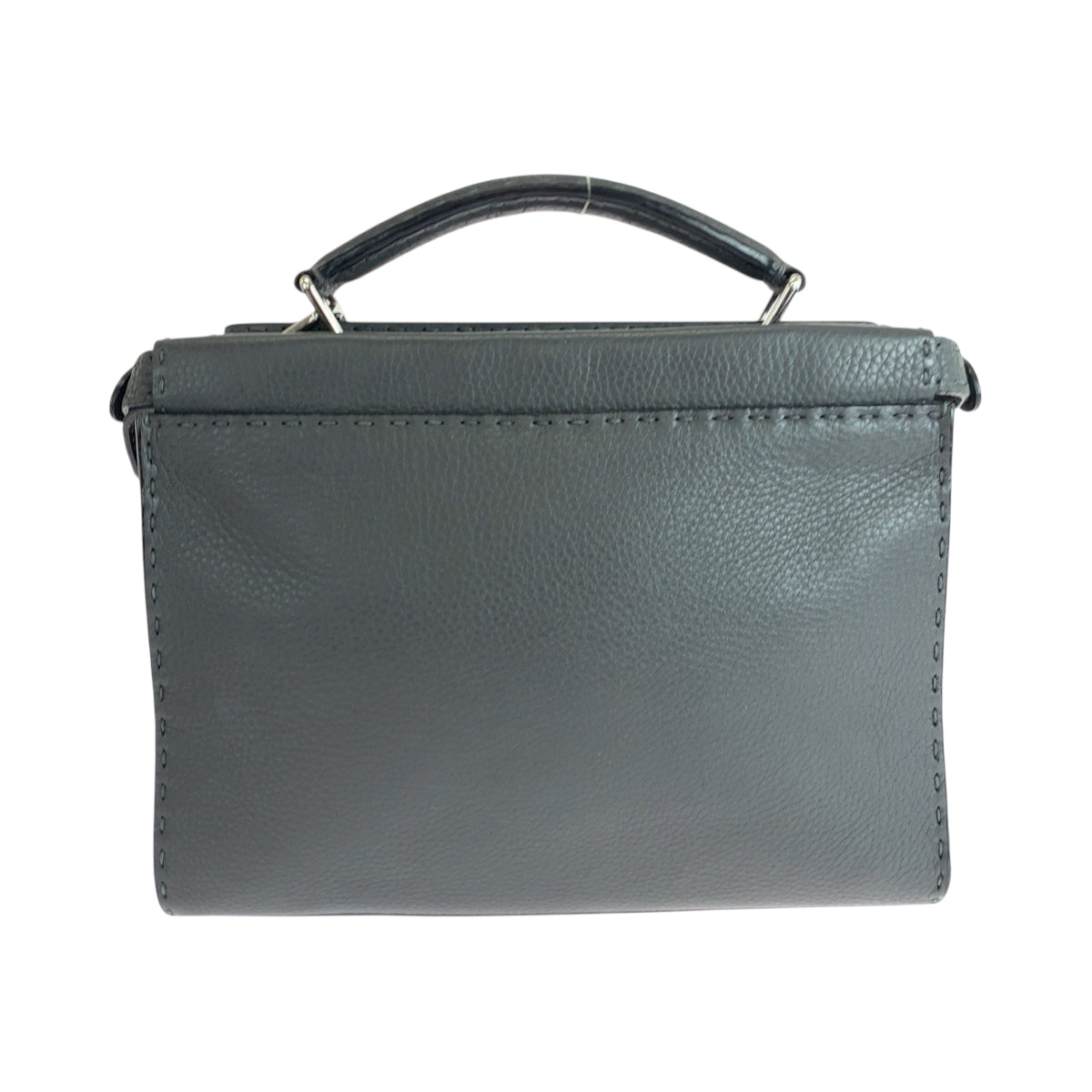 19284
FENDI フェンディ ピーカブー ミニフィット ロゴ グレー シルバー金具 レザー 7VA422 ショルダーバッグ ハンドバッグ メンズ A100