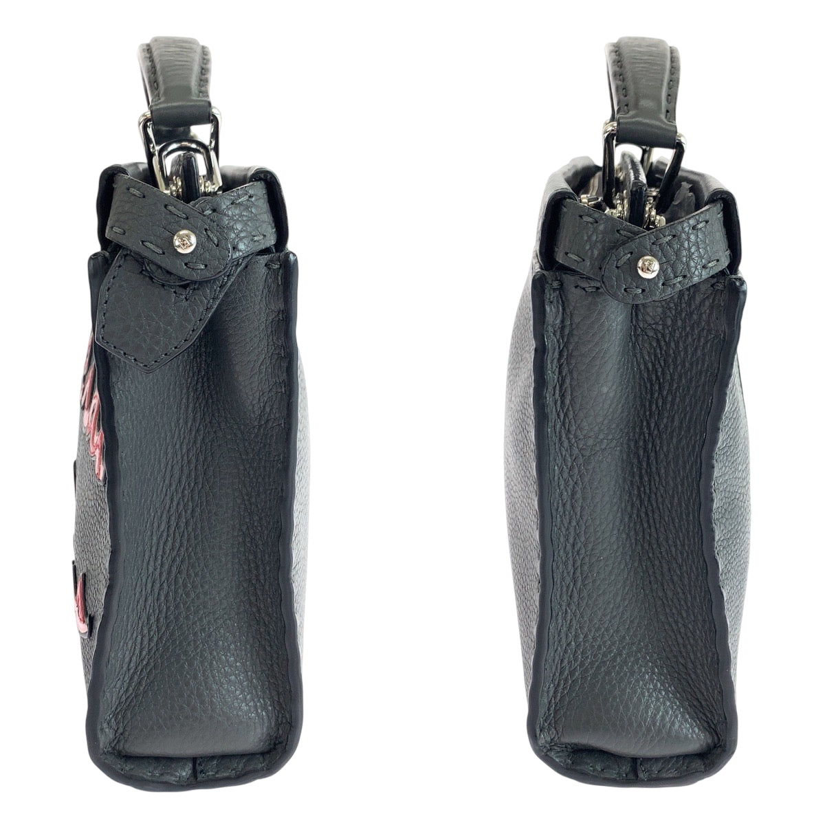 19284
FENDI フェンディ ピーカブー ミニフィット ロゴ グレー シルバー金具 レザー 7VA422 ショルダーバッグ ハンドバッグ メンズ A100