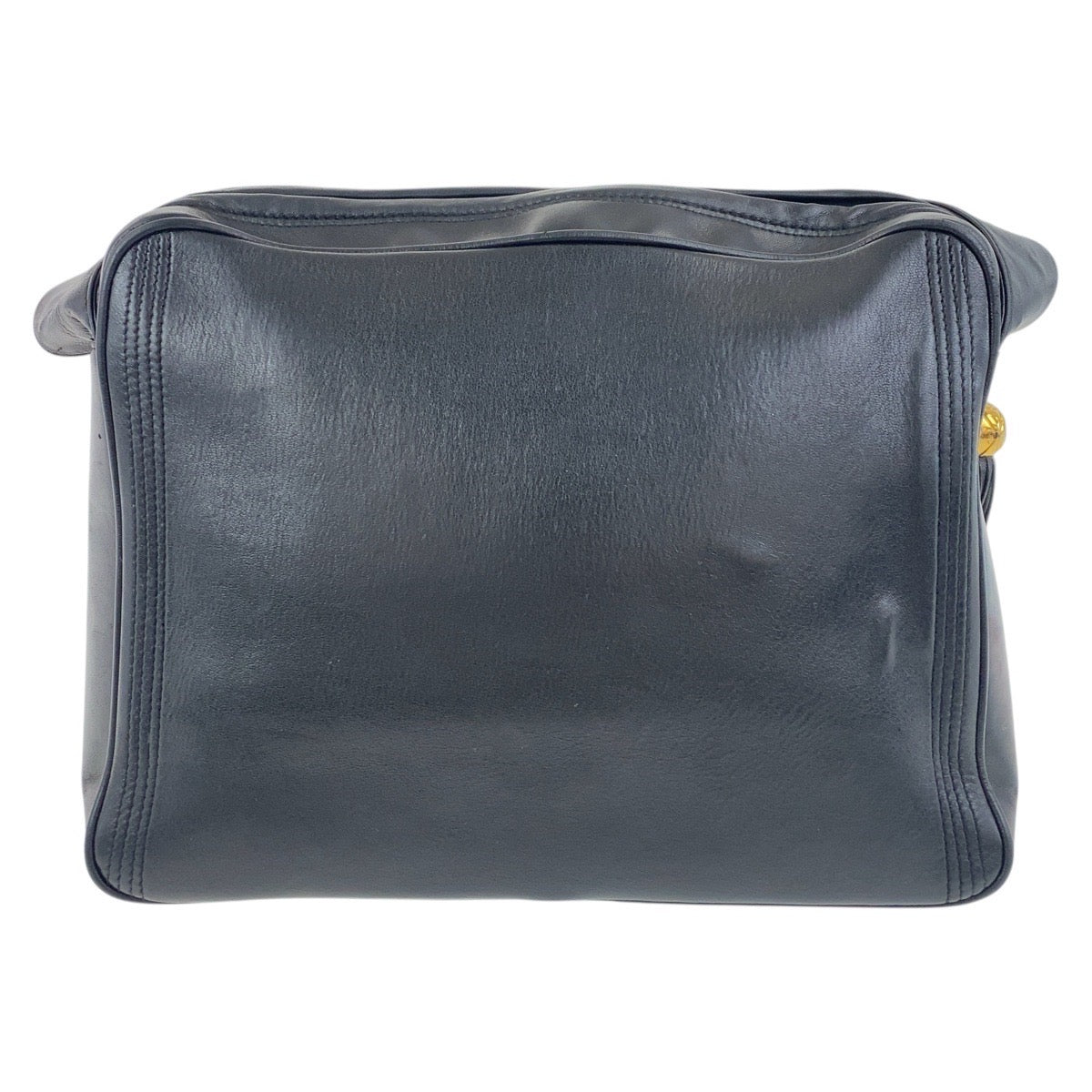 19285
CHANEL シャネル ヴィンテージ ココマーク フリンジ ブラック 黒 ゴールド金具 レザー ショルダーバッグ ポシェット  レディース ABP117