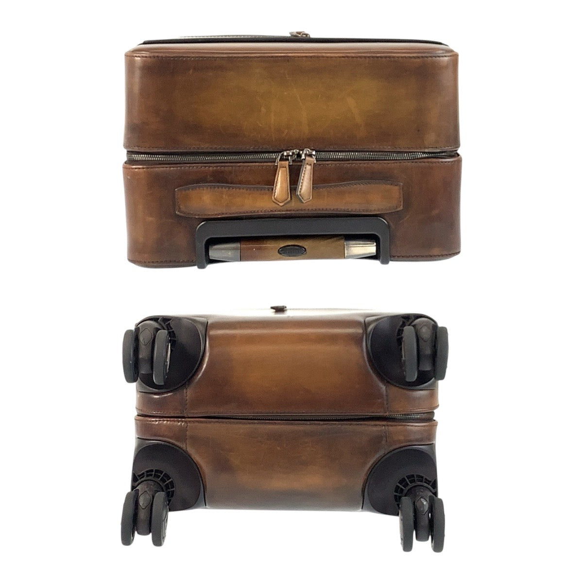 19287
Berluti ベルルッティ フォーミュラ1000 ブラウン シルバー金具 レザー キャリーケース スーツケース メンズ ABP300
