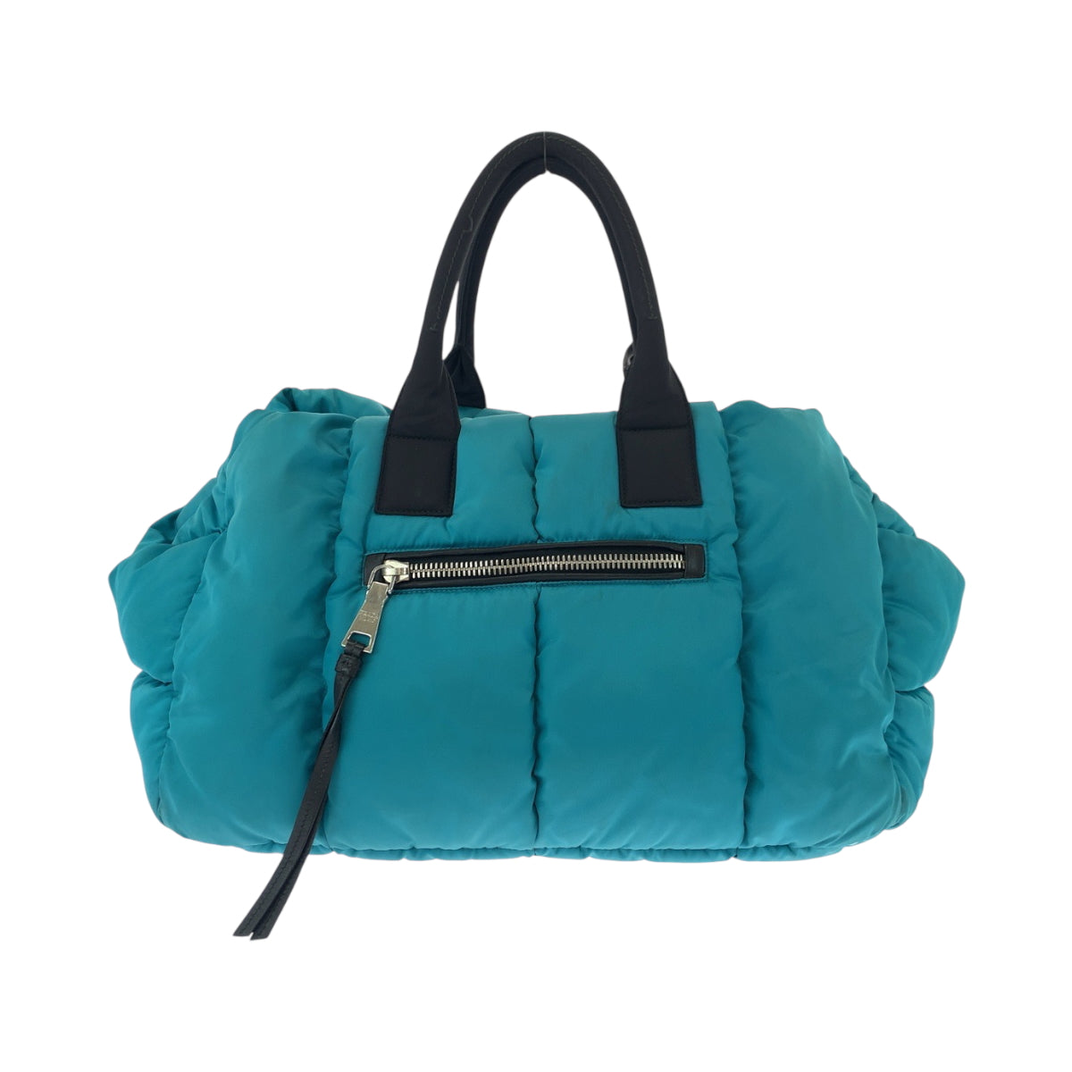 19289
PRADA プラダ テスート ボンバー 三角ロゴプレート ターコイズ ブラック シルバー金具 ナイロン BN2635 ショルダーバッグ トートバッグ 2way  レディース ABP96