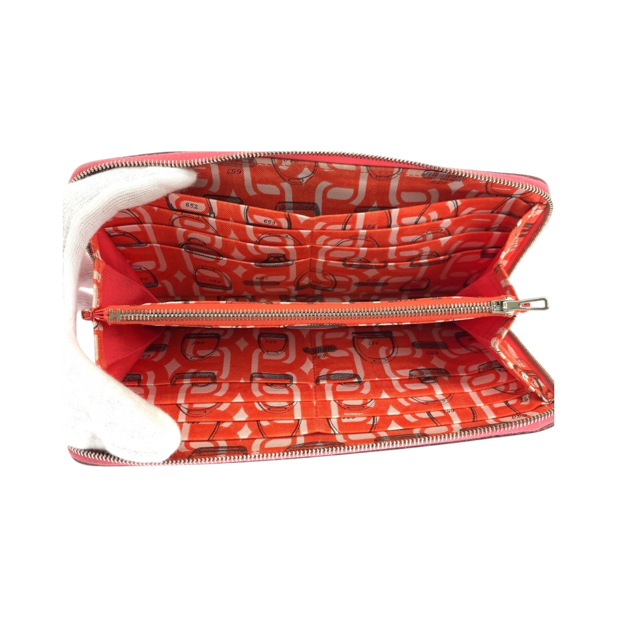 19290
HERMES エルメス アザップロング シルクイン ピンク ブラウン シルバー金具 ヴォーエプソン 長財布 ラウンドファスナー X刻印  レディース AB36