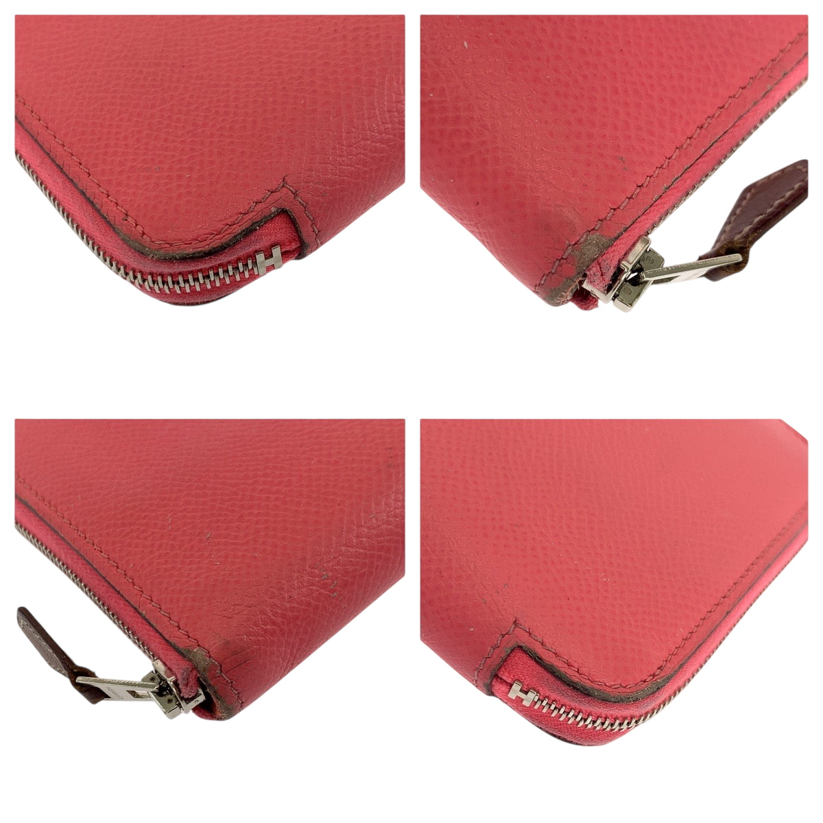 19290
HERMES エルメス アザップロング シルクイン ピンク ブラウン シルバー金具 ヴォーエプソン 長財布 ラウンドファスナー X刻印  レディース AB36