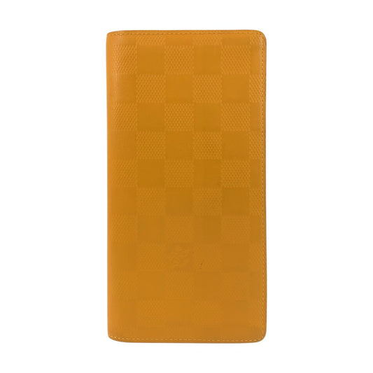 19291
LOUIS VUITTON ルイヴィトン ダミエ アンフィニ ポルトフォイユ ブラザ ソラール イエロー シルバー金具 レザー N63146 長財布 ロングウォレット メンズ ABP25