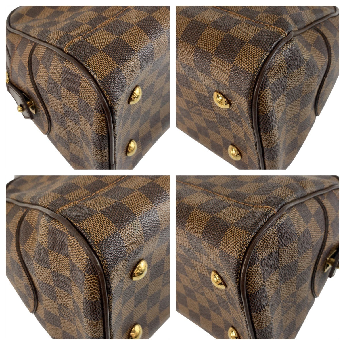 19292
LOUIS VUITTON ルイヴィトン ダミエ ドゥオモ ブラウン ゴールド金具 PVC N60008 ハンドバッグ  レディース ABP64