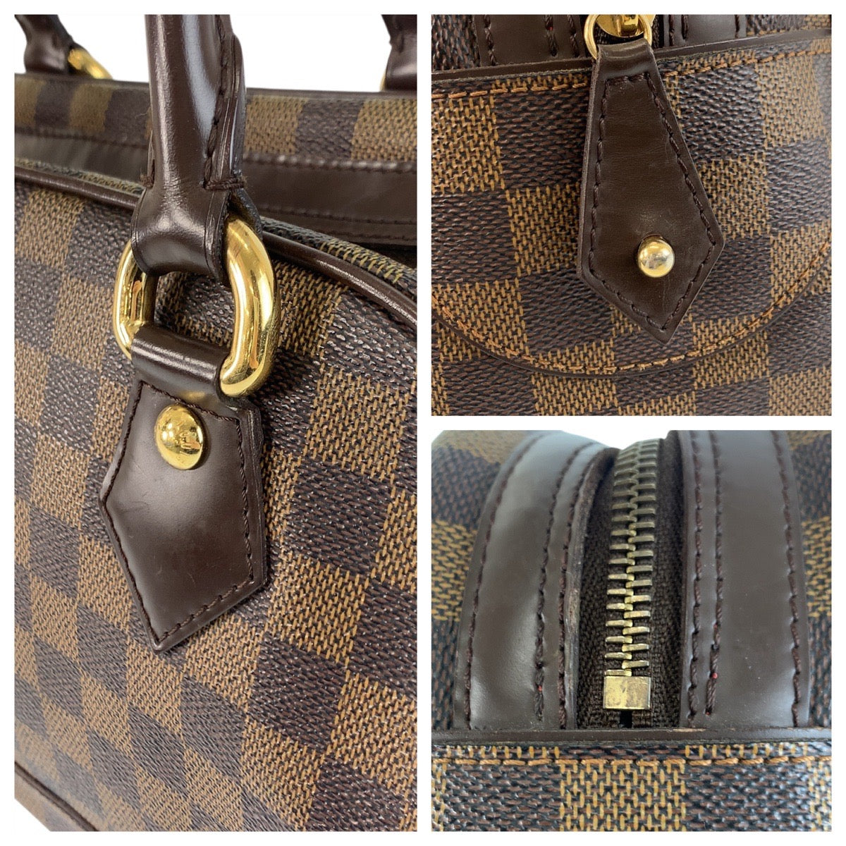 19292
LOUIS VUITTON ルイヴィトン ダミエ ドゥオモ ブラウン ゴールド金具 PVC N60008 ハンドバッグ  レディース ABP64