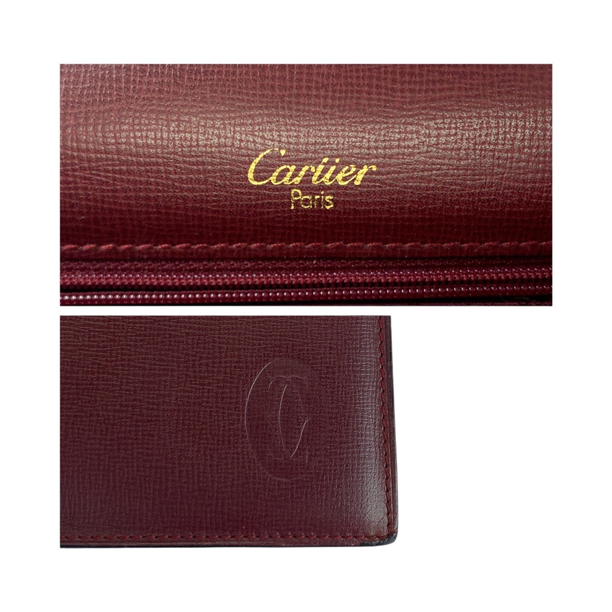 19294
CARTIER カルティエ マストライン ボルドー レッド ゴールド金具 レザー クラッチバッグ セカンドバッグ  レディース AB13