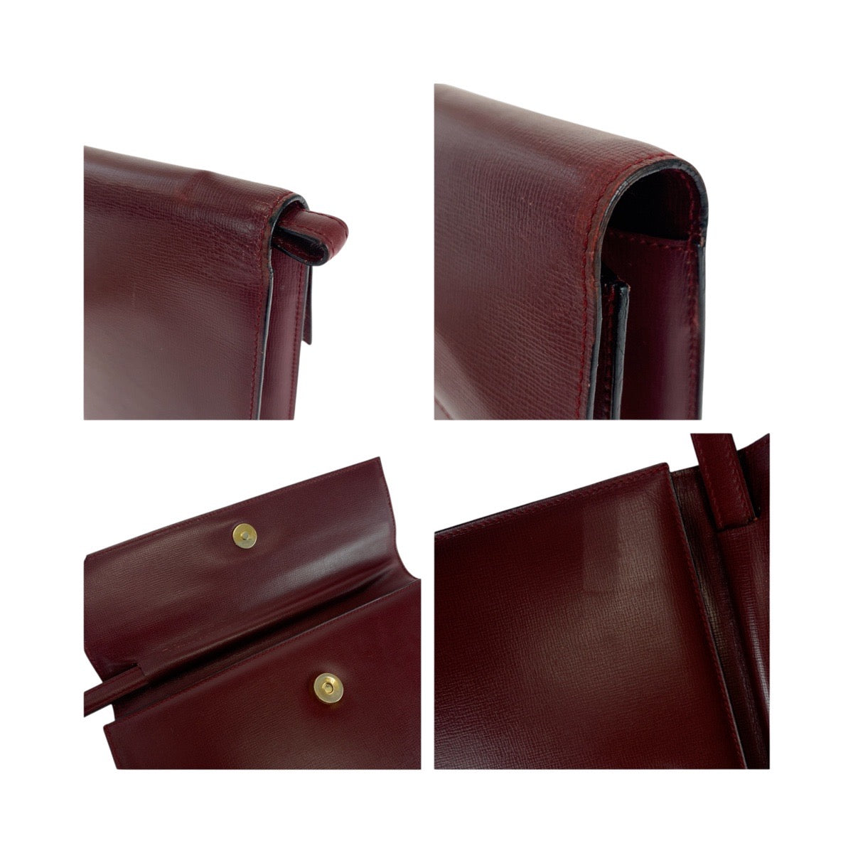 19294
CARTIER カルティエ マストライン ボルドー レッド ゴールド金具 レザー クラッチバッグ セカンドバッグ  レディース AB13
