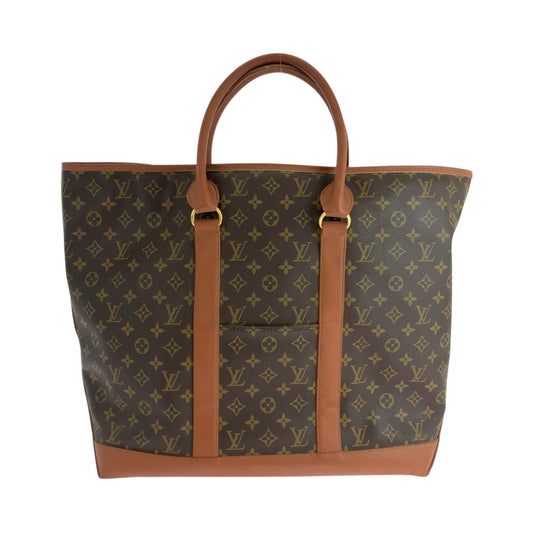 19295
LOUIS VUITTON ルイヴィトン モノグラム サック ウィークエンドGM ブラウン ゴールド金具 PVC M42420 トートバッグ ショルダーバッグ  メンズ ABP50
