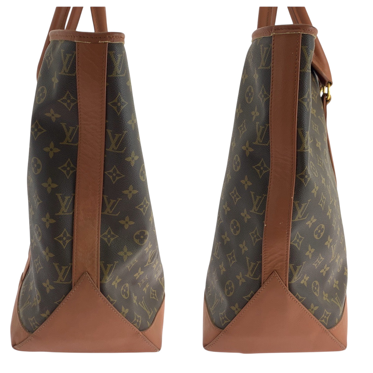 19295
LOUIS VUITTON ルイヴィトン モノグラム サック ウィークエンドGM ブラウン ゴールド金具 PVC M42420 トートバッグ ショルダーバッグ  メンズ ABP50