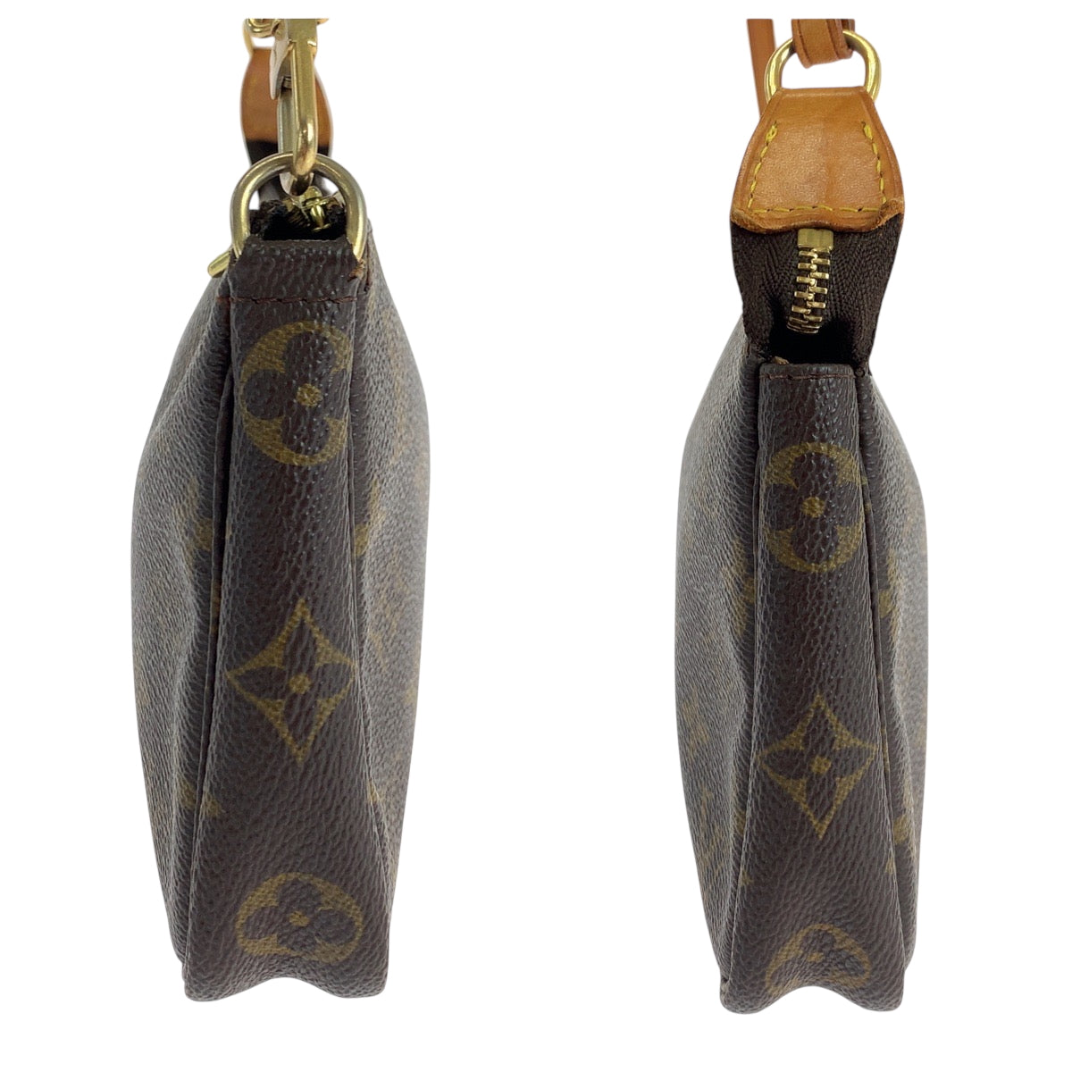 19296
LOUIS VUITTON ルイヴィトン モノグラム ポシェット アクセソワール ブラウン ゴールド金具 PVC M51980 ハンドバッグ アクセサリーポーチ レディース AB56