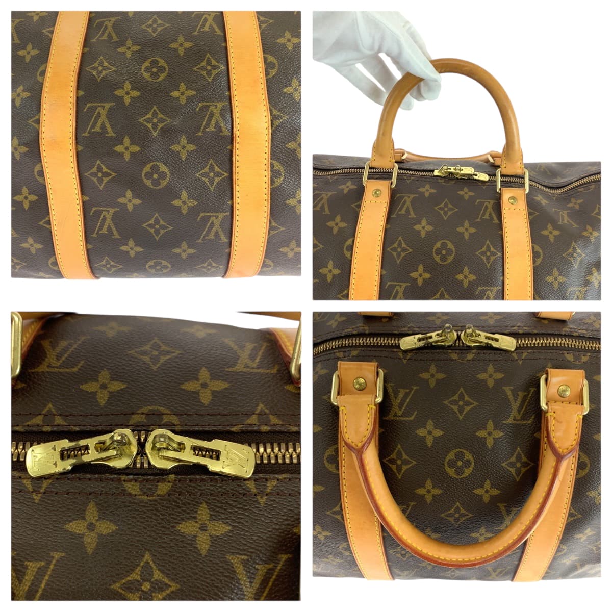 19297
LOUIS VUITTON ルイヴィトン モノグラム キーポル50 バンドリエール 男女兼用 ブラウン ゴールド金具 PVC M44880 ショルダーバッグ ボストンバッグ  メンズ ABP82