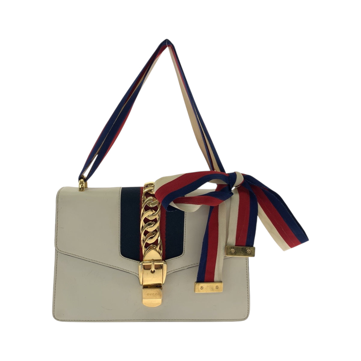 19307
GUCCI グッチ シェリーライン シルヴィ アイボリー ゴールド金具 カーフ 421882 ショルダーバッグ ハンドバッグ  レディース AB57